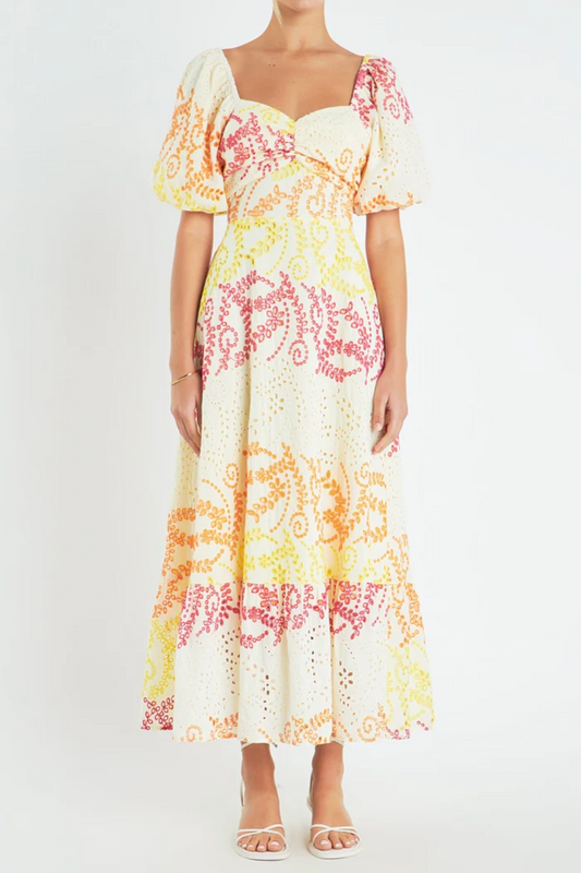 Multi Dye Lace Maxi Dress