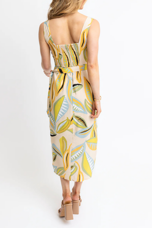 S/L Wrap Front Midi Dress