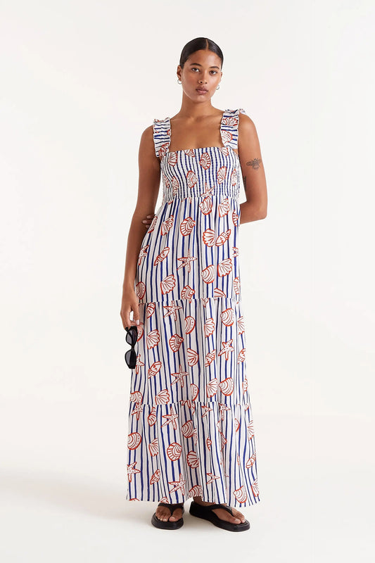 Seashell Print Long Dress