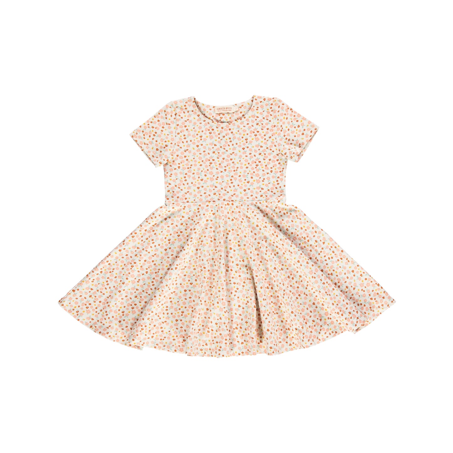 Sweetheart Twirl Dress | Organic Cotton Jersey - Sunset Meadow