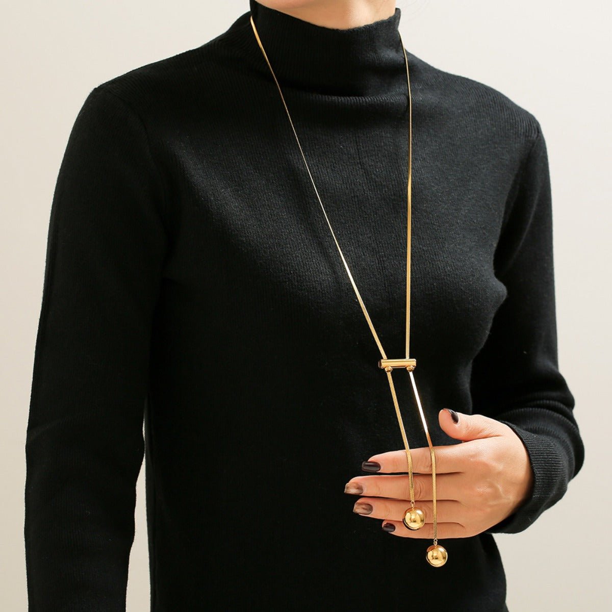 18K Gold - Plated Titanium Steel Hollow Bead Necklace - Mack & Harvie