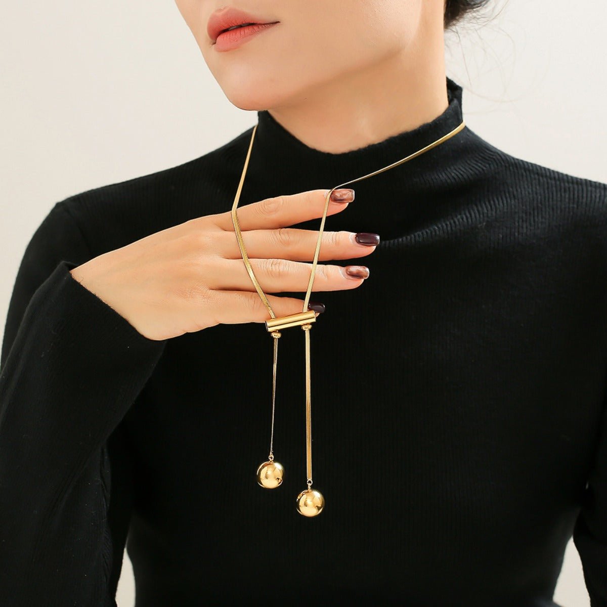 18K Gold - Plated Titanium Steel Hollow Bead Necklace - Mack & Harvie