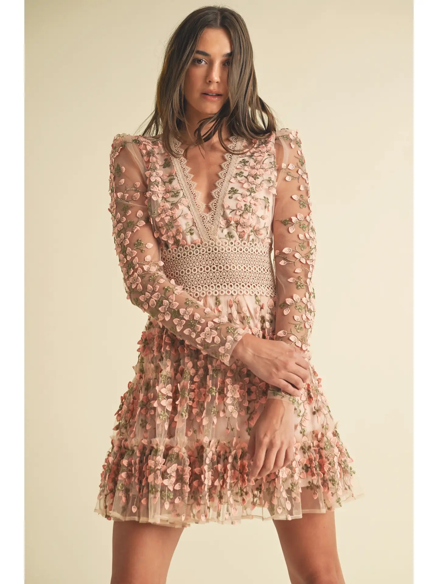 Floral Lace Mini Dress