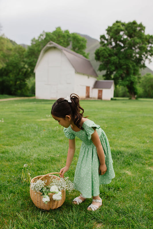 Olivia Dress - Green Daisy