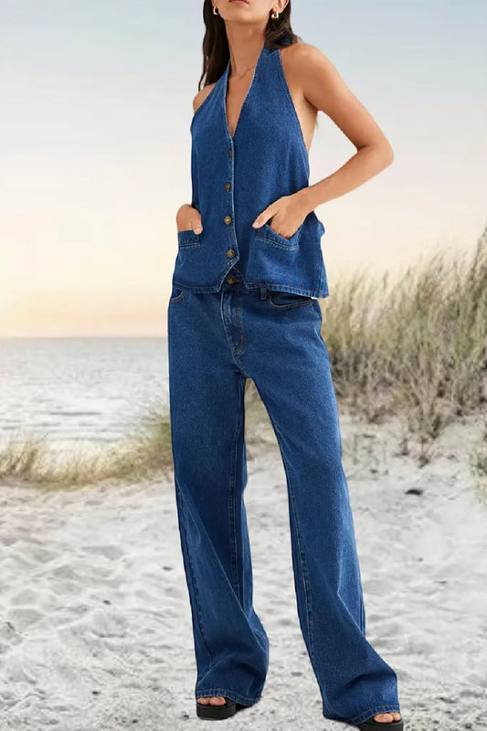 2-piece Denim Pant Set
