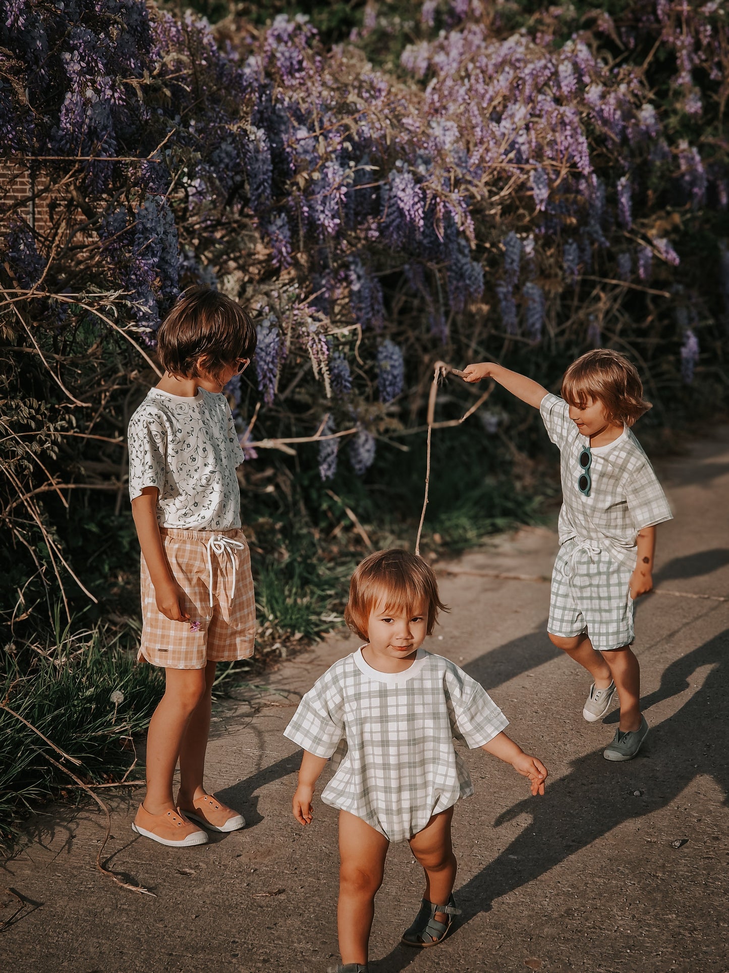 Bubble Romper | Organic Cotton Jersey - Fern Plaid