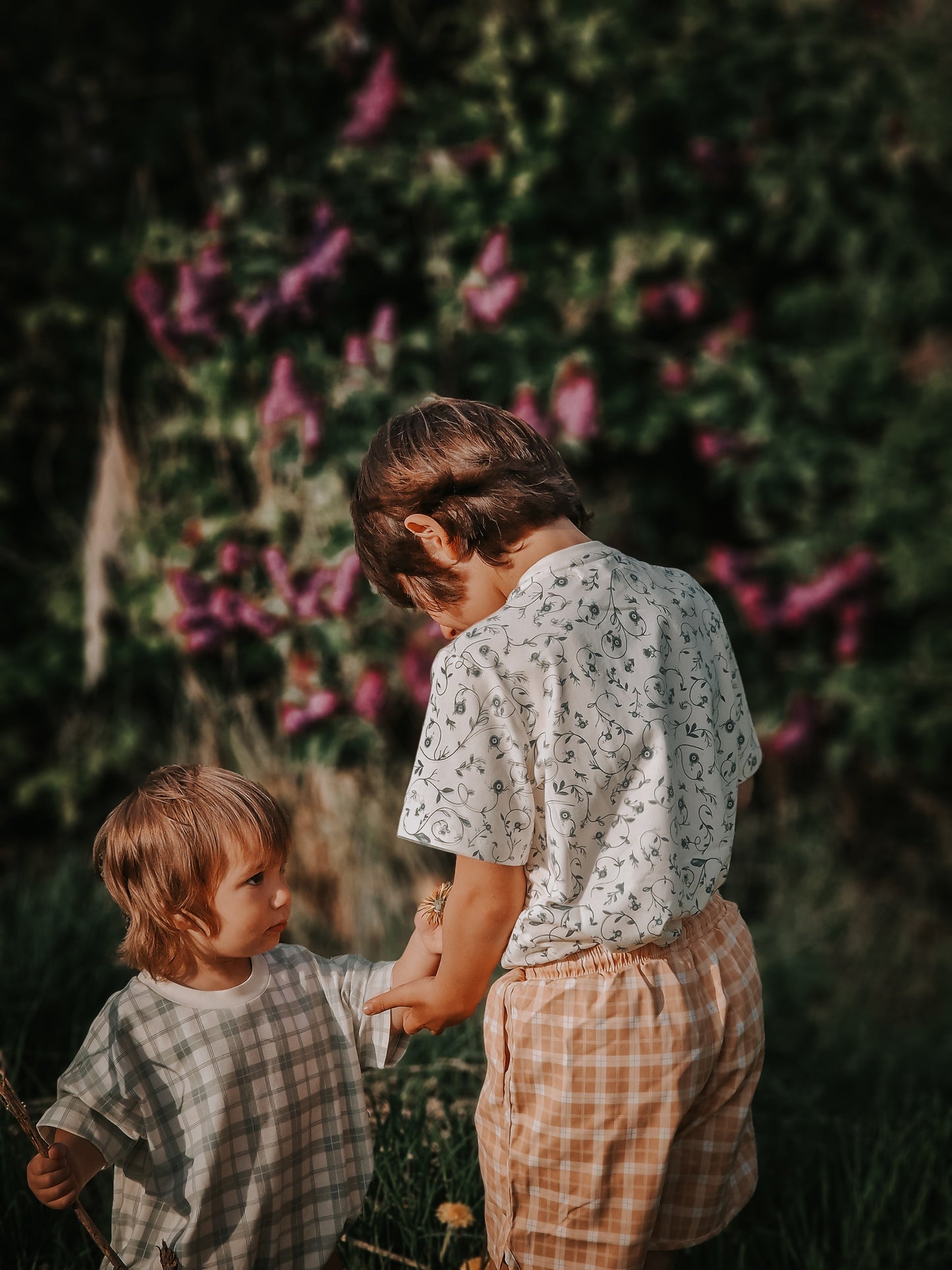 Bubble Romper | Organic Cotton Jersey - Fern Plaid