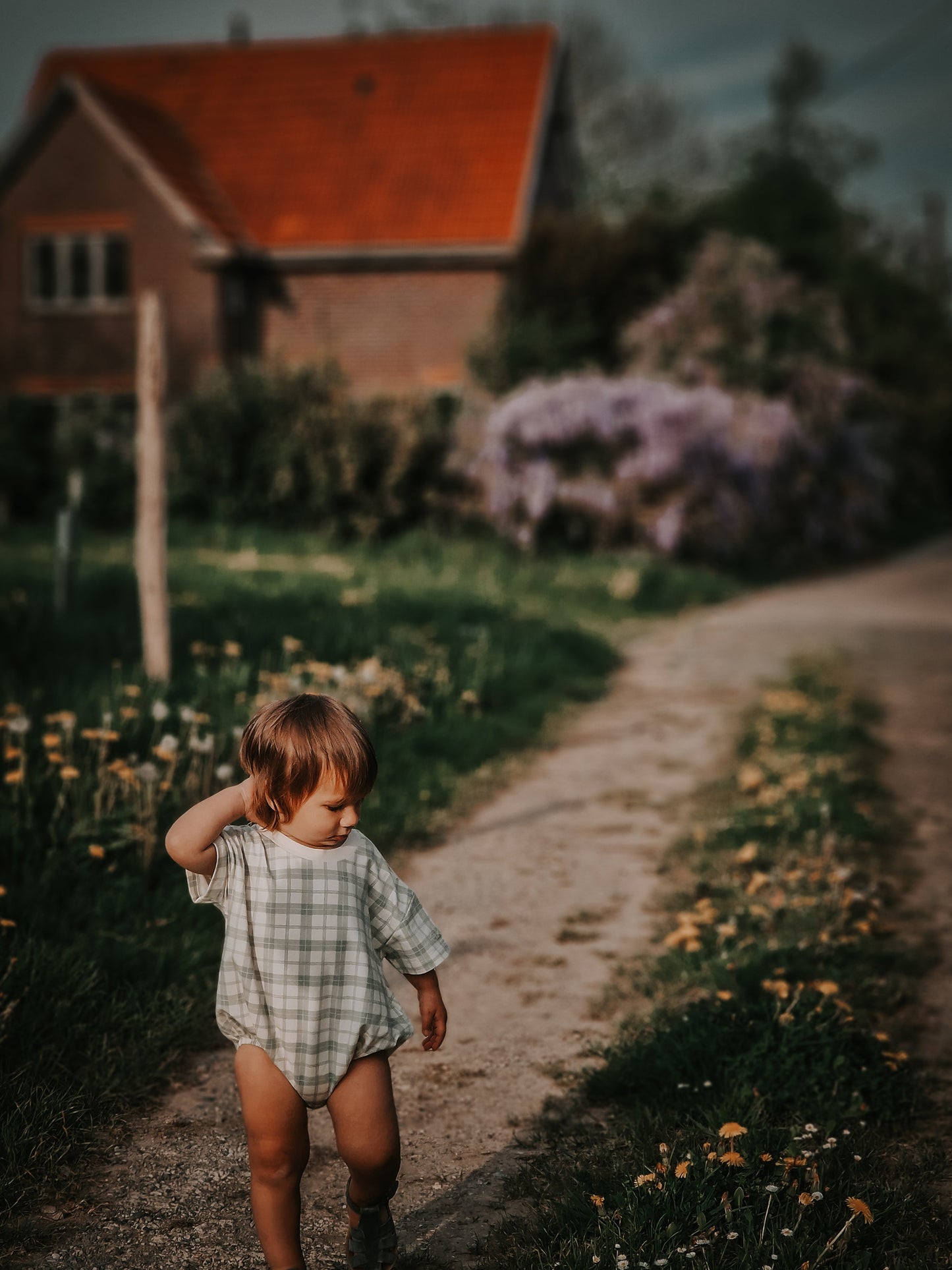 Bubble Romper | Organic Cotton Jersey - Fern Plaid