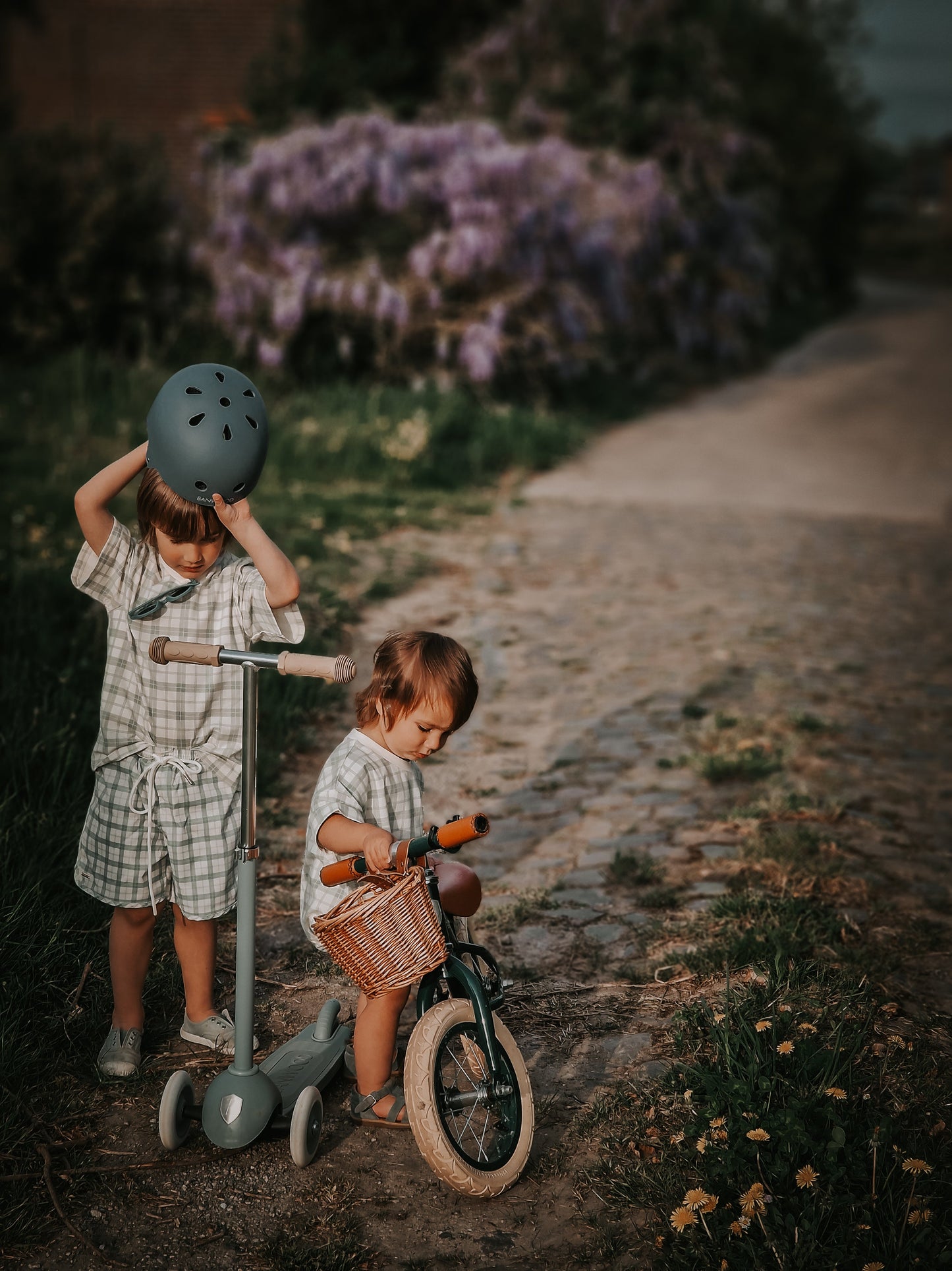 Oversized T-Shirt | Organic Cotton Jersey - Fern Plaid