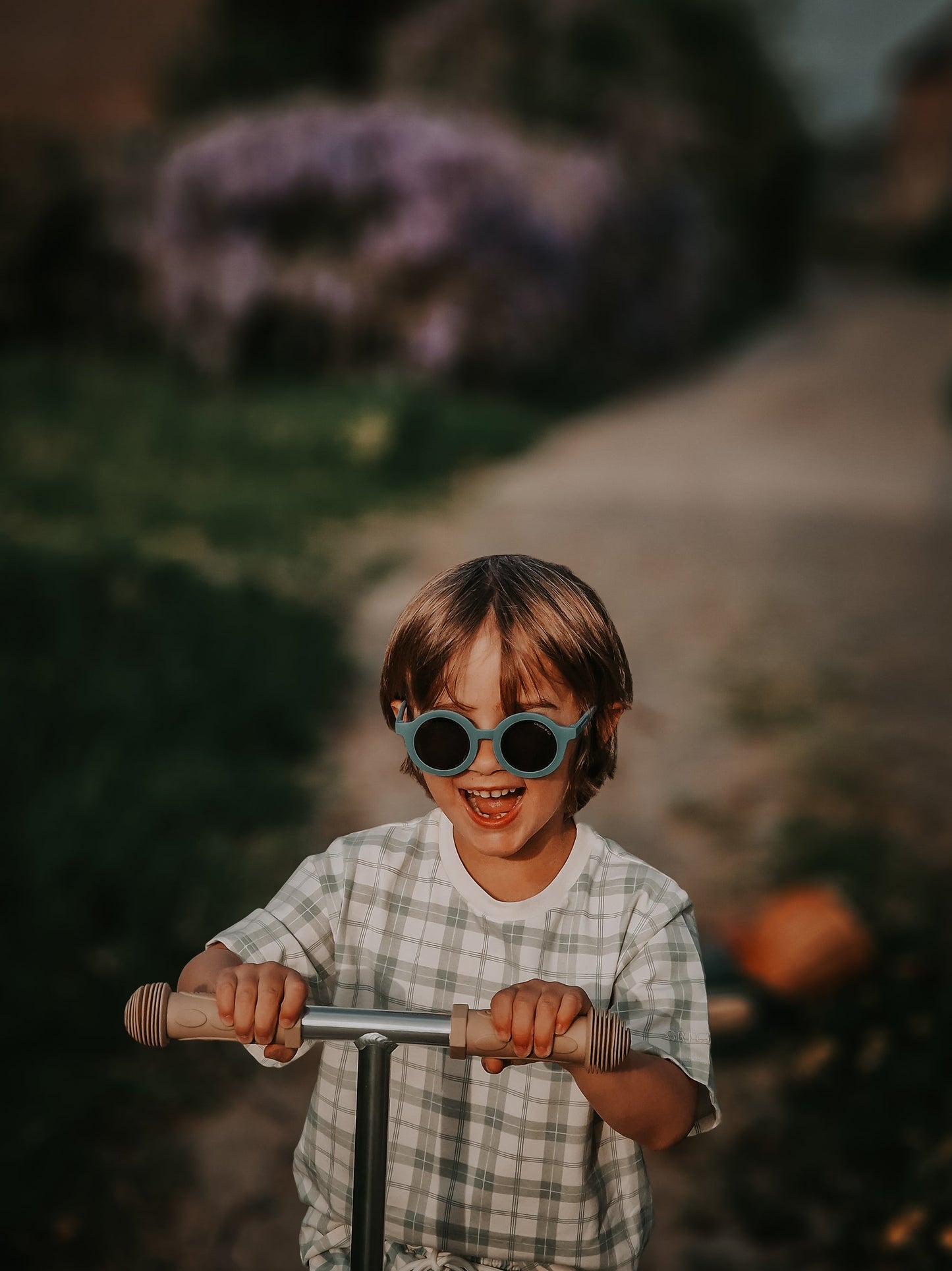 Oversized T-Shirt | Organic Cotton Jersey - Fern Plaid