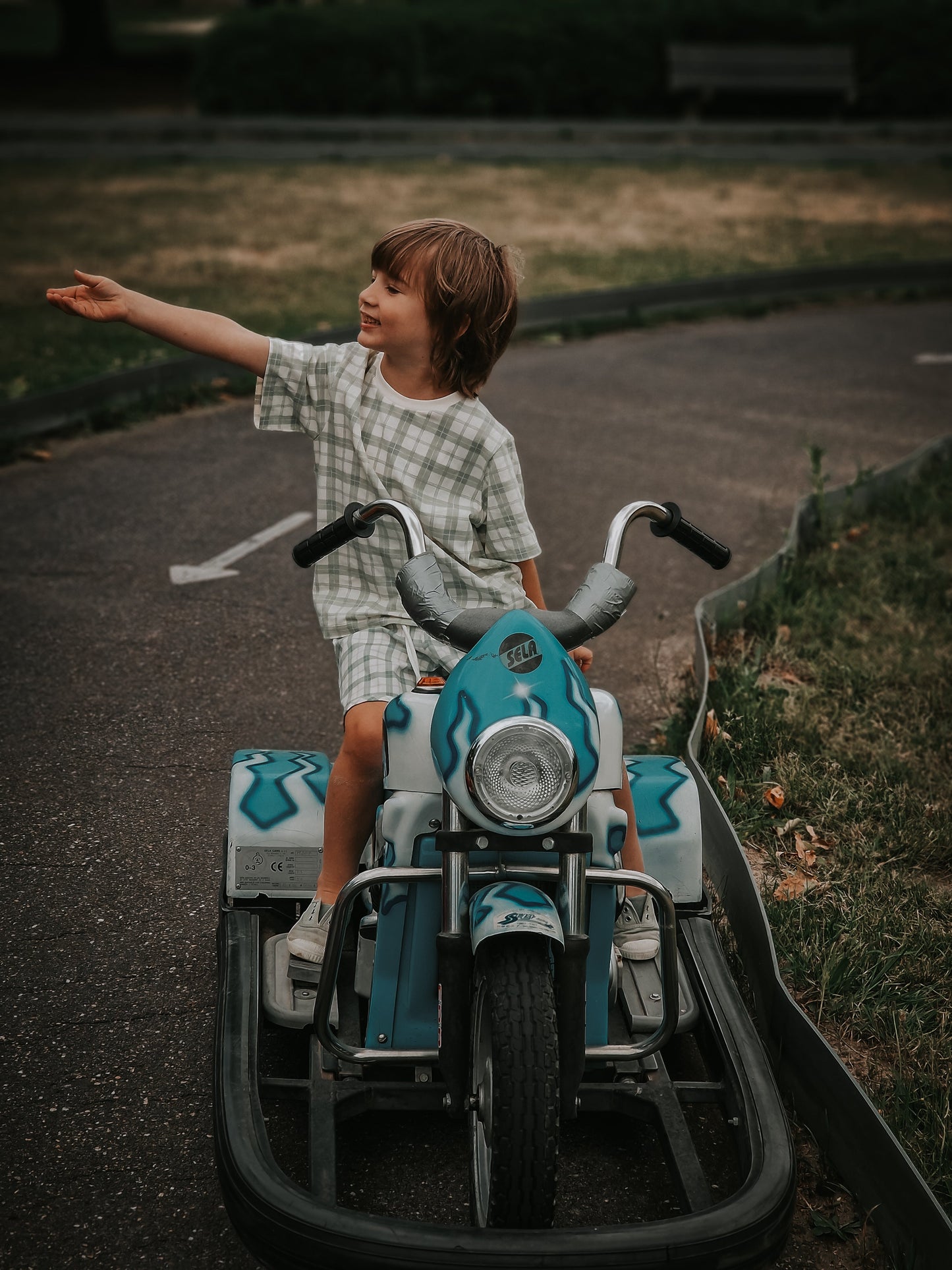 Oversized T-Shirt | Organic Cotton Jersey - Fern Plaid