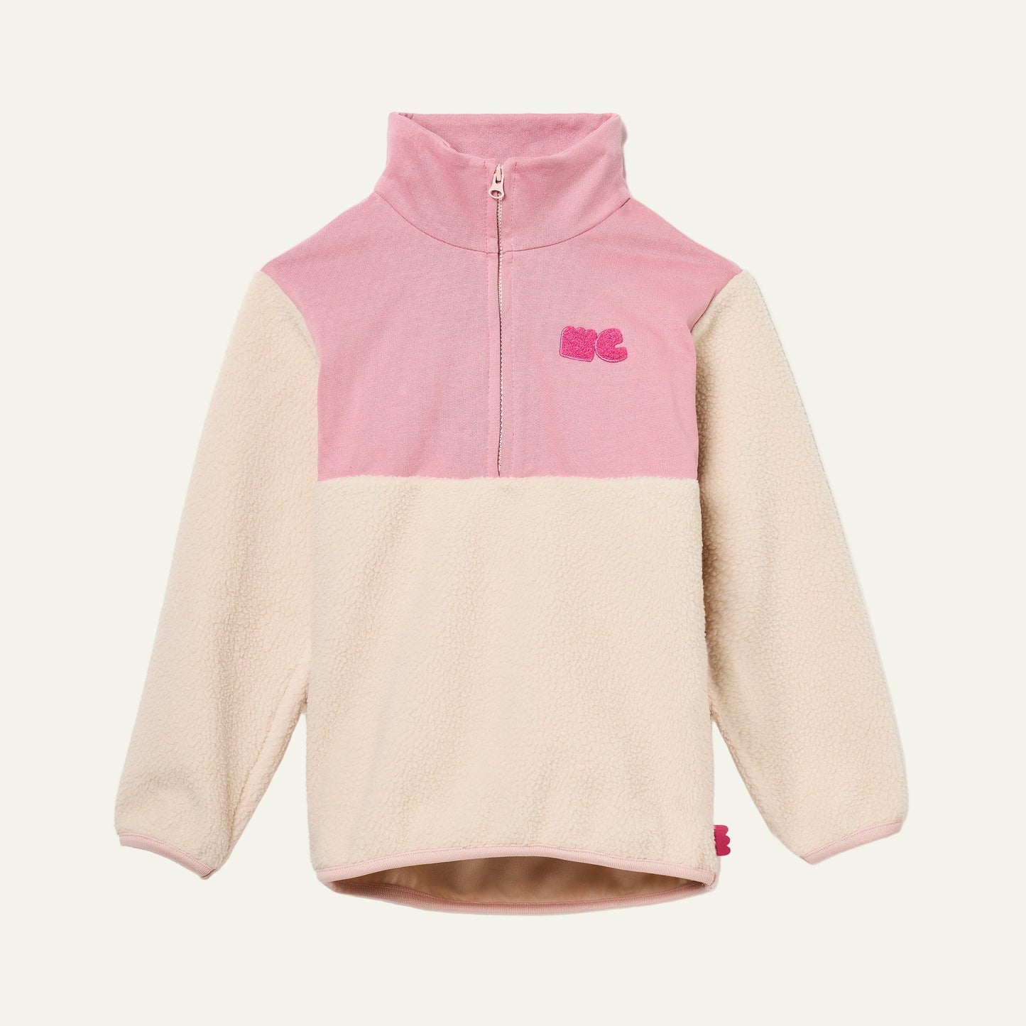 Recycled Cotton and Sherpa Pink Zip up
