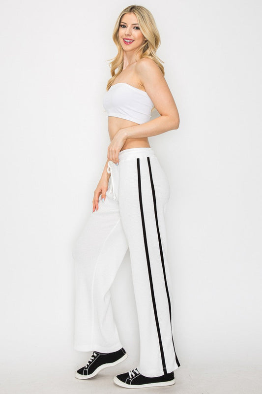 Lazy Daze Waffle Wide Leg White/Black