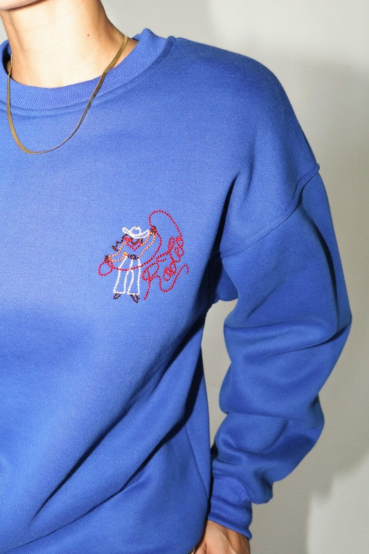 Cowgirl Rodeo Embroidered Sweatshirt