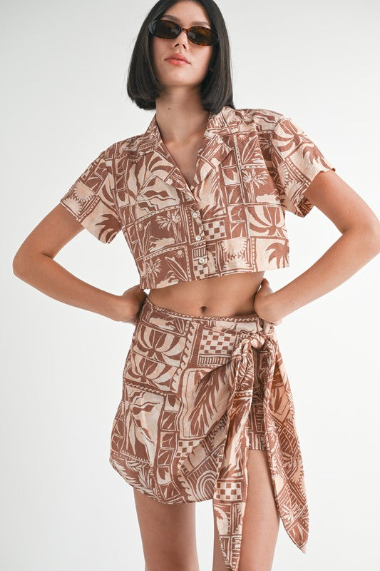 BUTTON UP CROPPED TOP