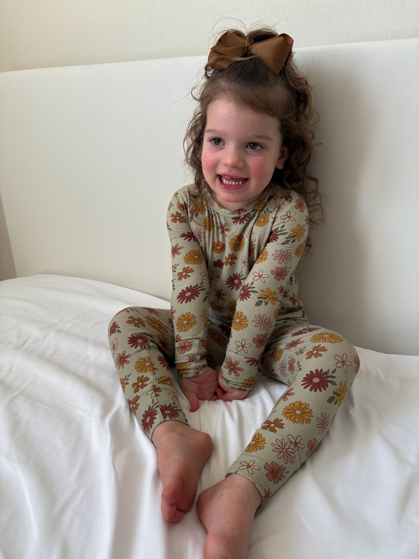 Alyson Floral (Ribbed) | Bamboo Two Piece Pajamas