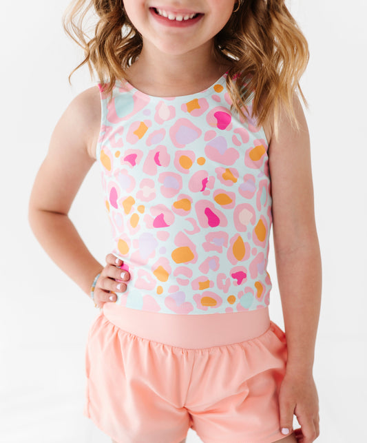 Aqua Leopard | Twisty Back Tank