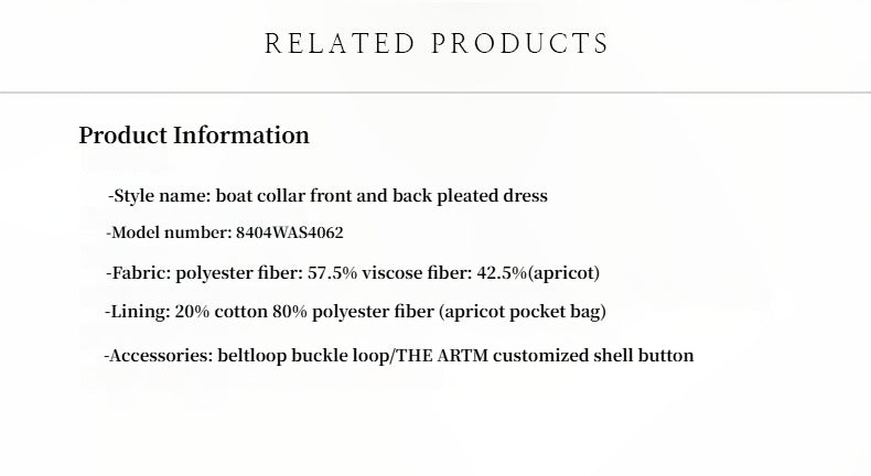 Handmade Pleated Straight Sleeveless Boat Neck Dress
