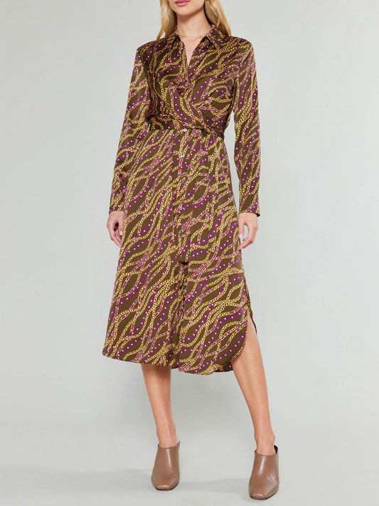Chain Print Midi Dress