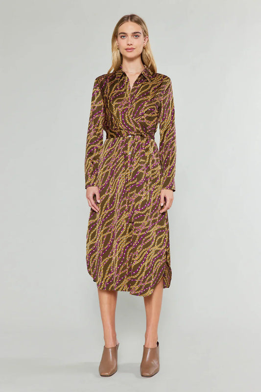 Chain Print Midi Dress