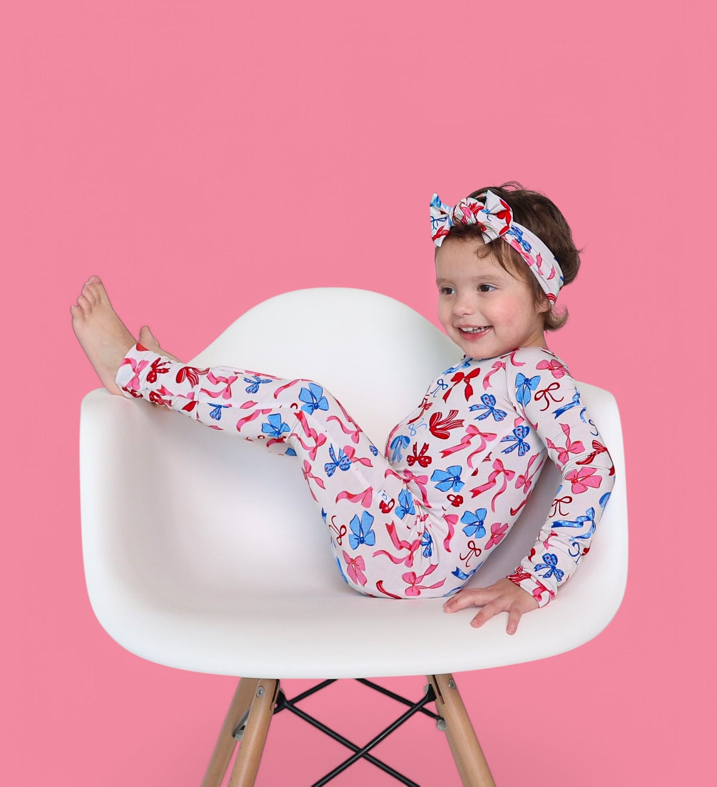 RED, WHITE AND BOWS DREAM ROMPER