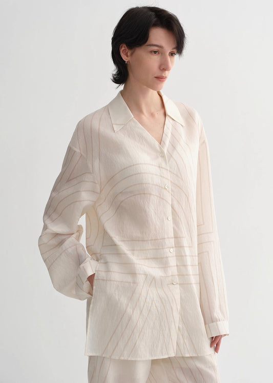 Linen Art Stripe Shirt