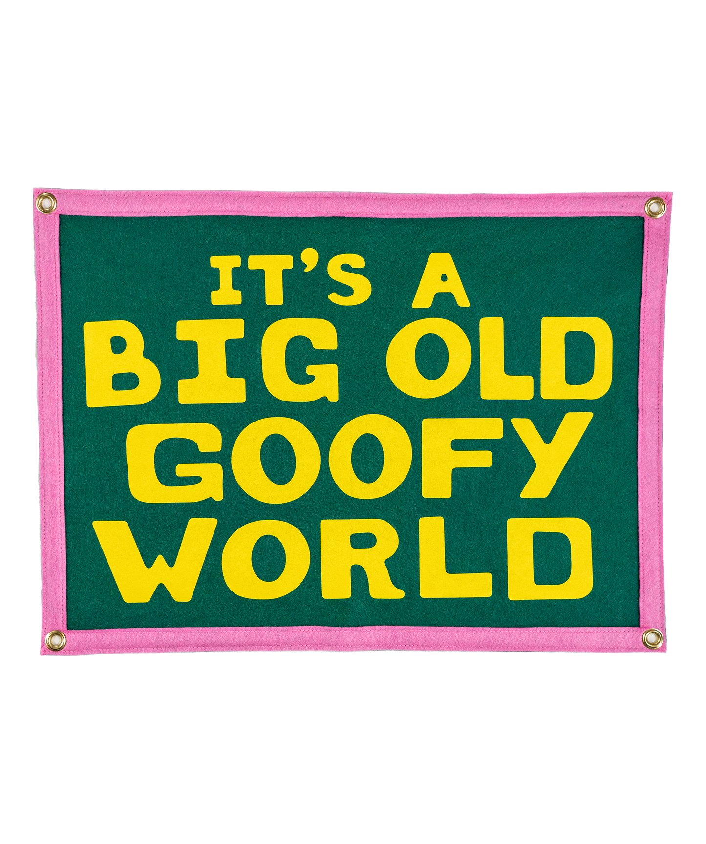 It's A Big Old Goofy World Camp Flag • John Prine x Oxford Pennant