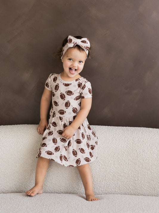 Football (Ribbed) | Bamboo Twirl Dress