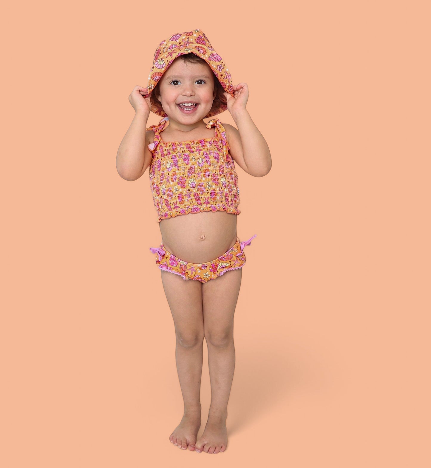 SHELLO SUMMER DREAM SMOCKED TANKINI TWO PIECE SWIM SUIT