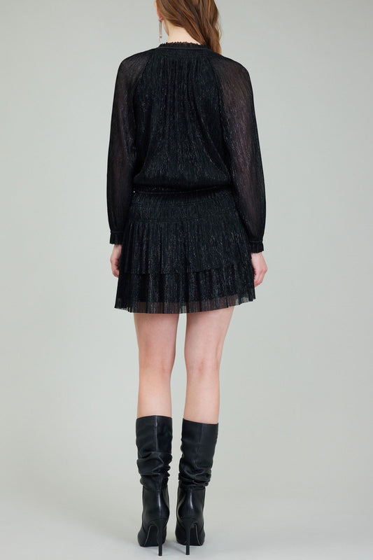 Lurex Pleated Mini Dress