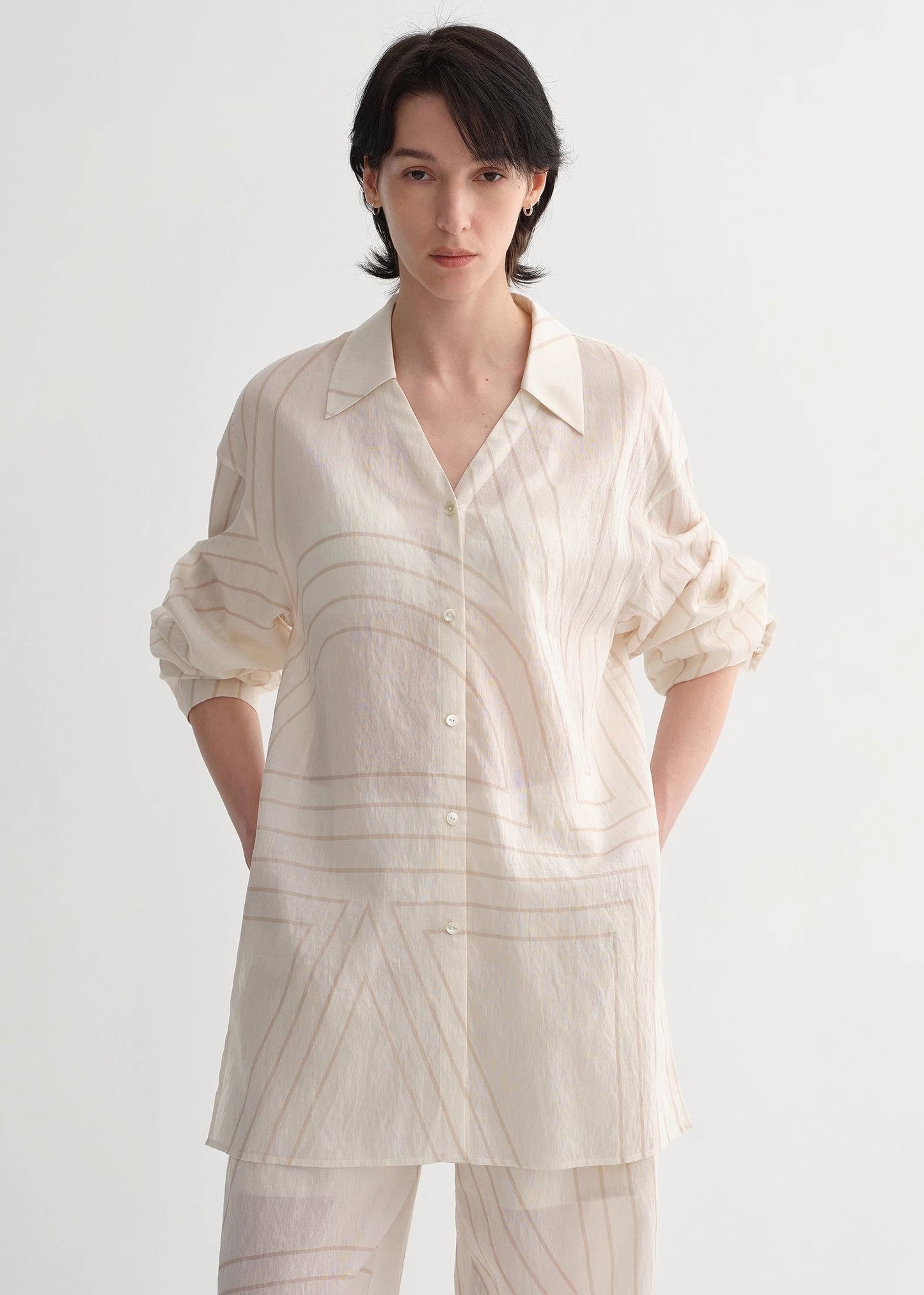Linen Art Stripe Shirt