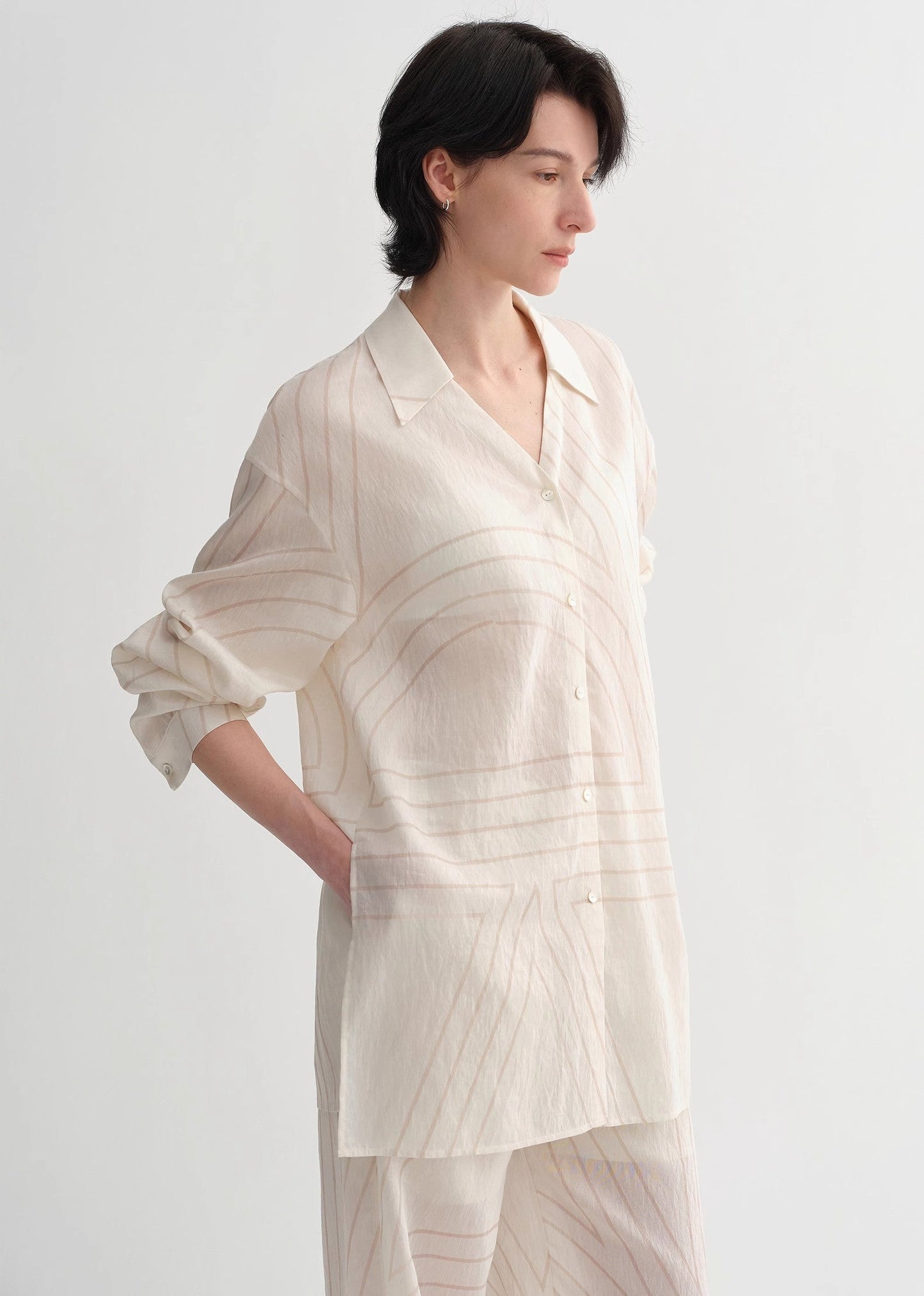 Linen Art Stripe Shirt