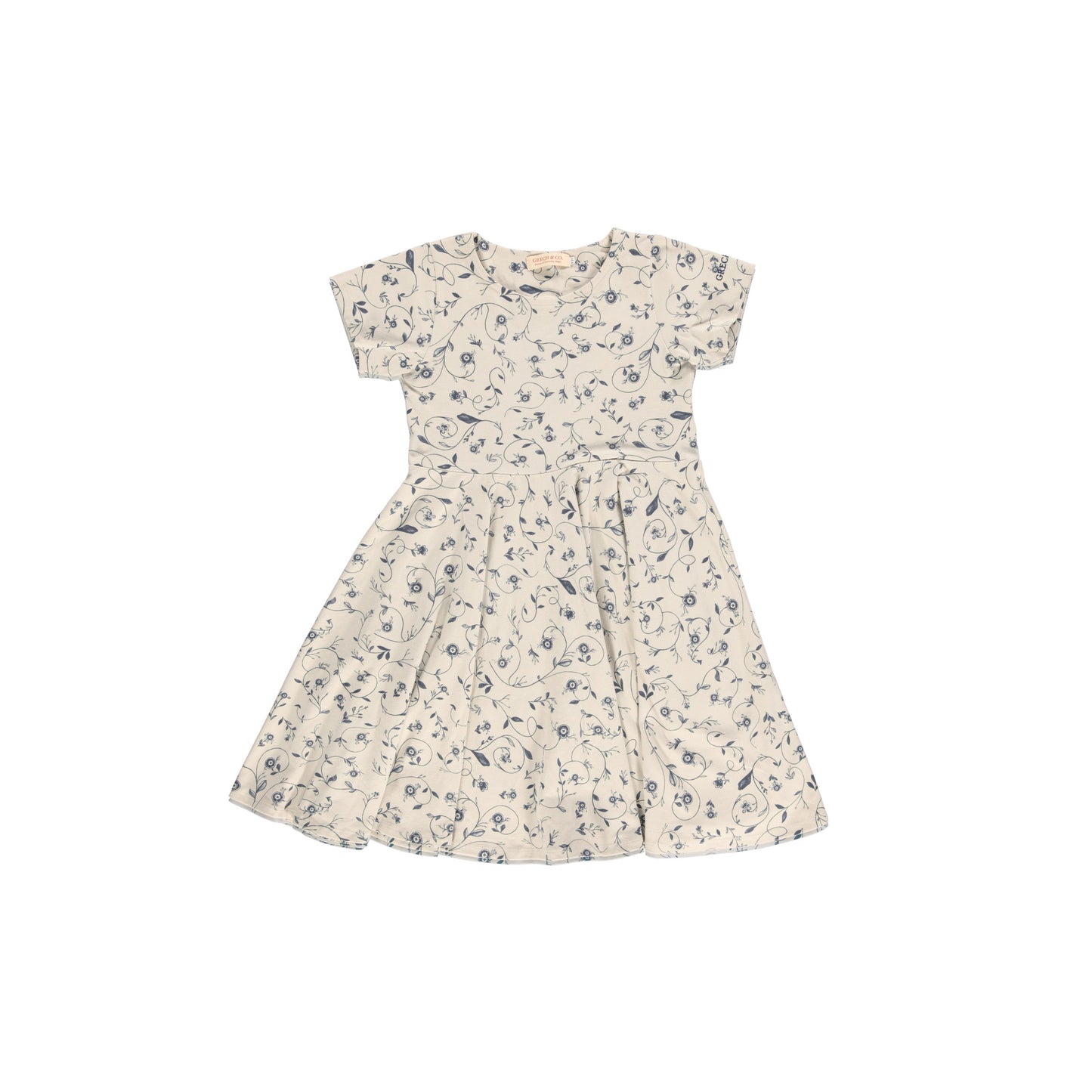 Sweetheart Twirl Dress | Organic Cotton Jersey - Scandi Floral