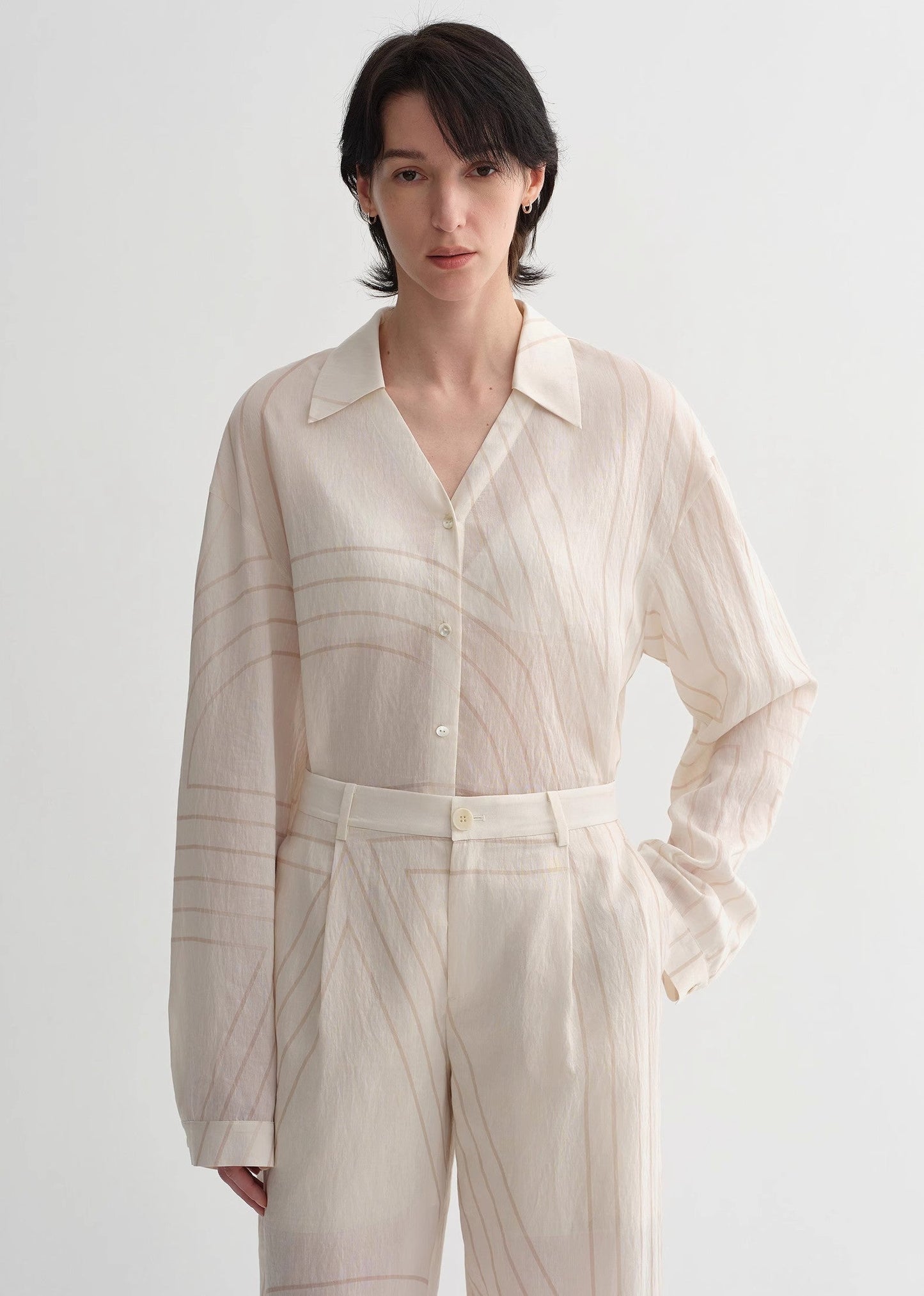 Linen Art Stripe Shirt