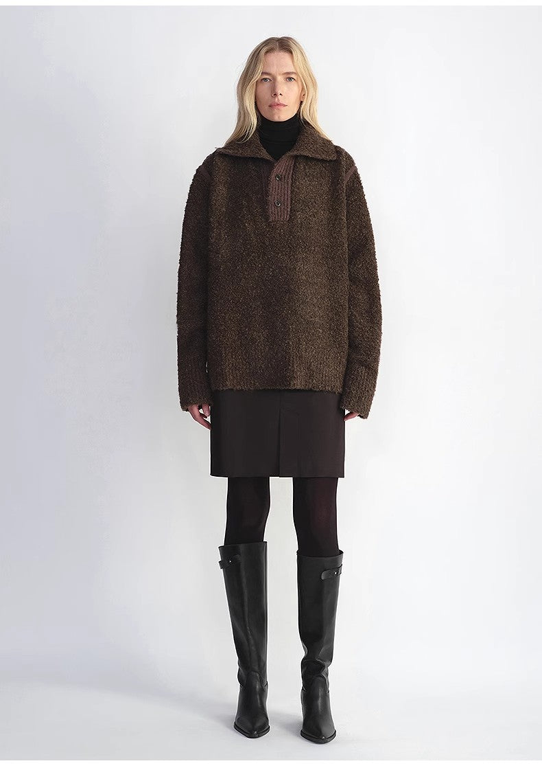 Alpaca Wool Polo Sweater