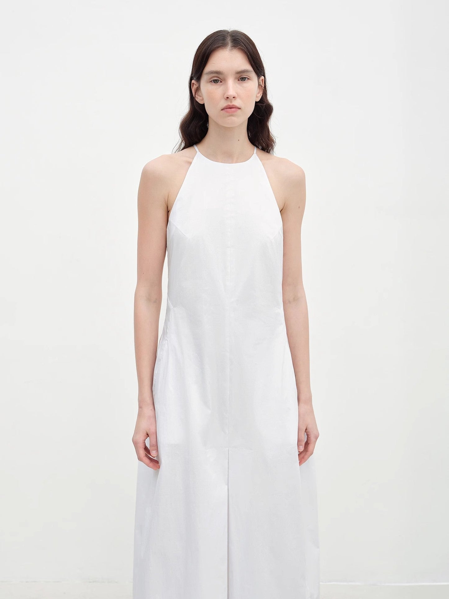 "Piano Music" Halterneck Waist-Cinching Cocoon Dress