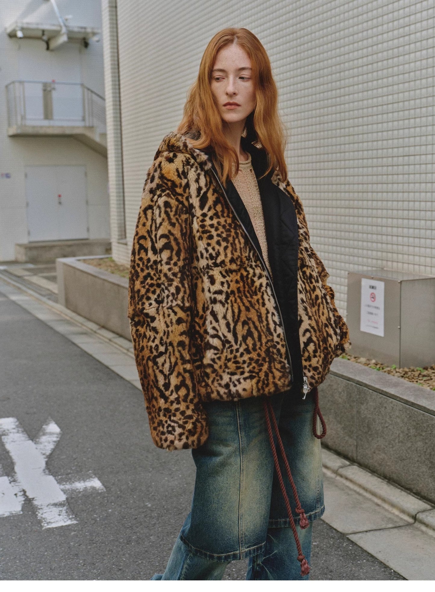 Leopard Fantasy Leopard Spot Reversible Rabbit Coat
