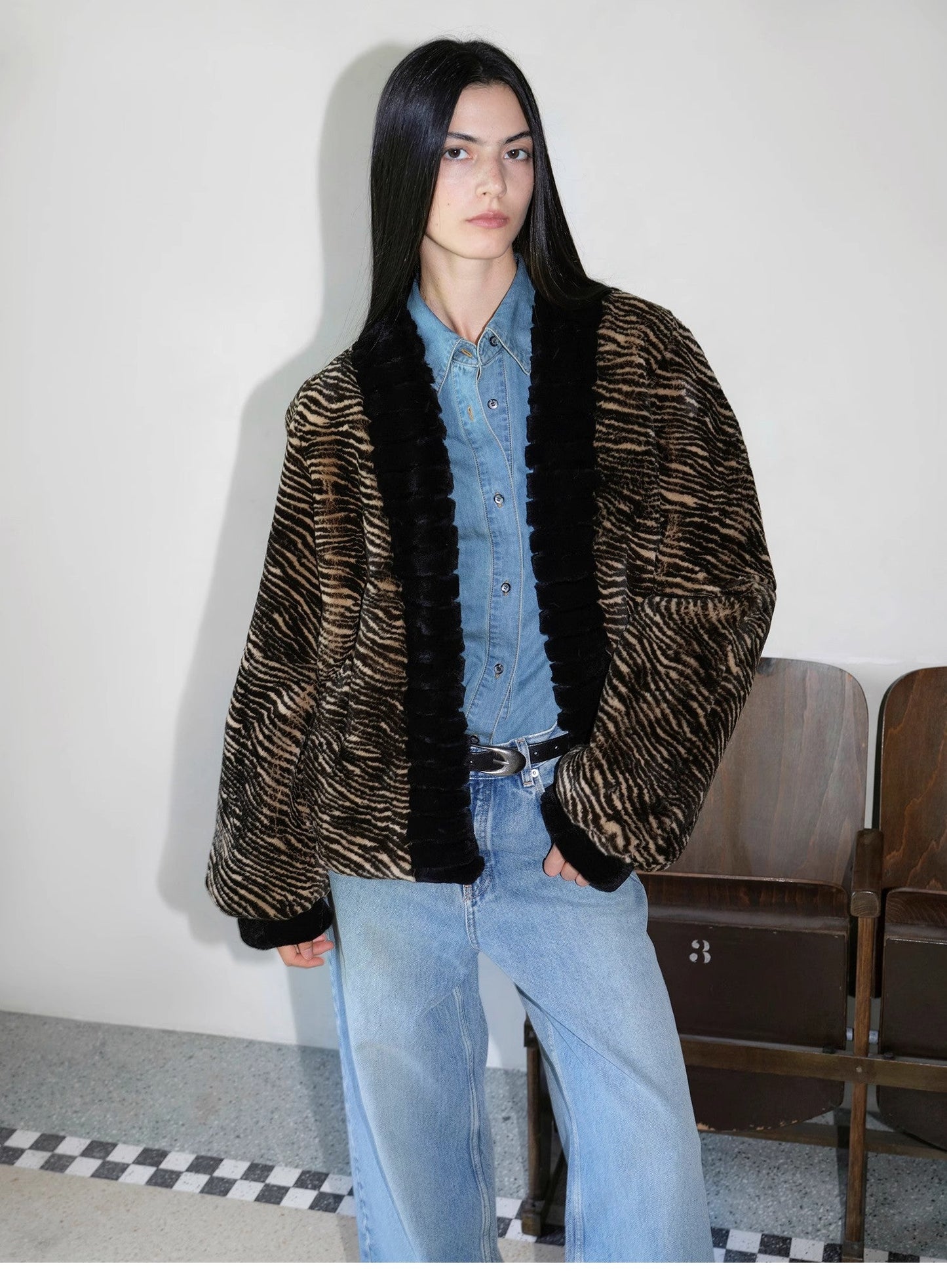 Multiple Stripe Rabbit Jacket