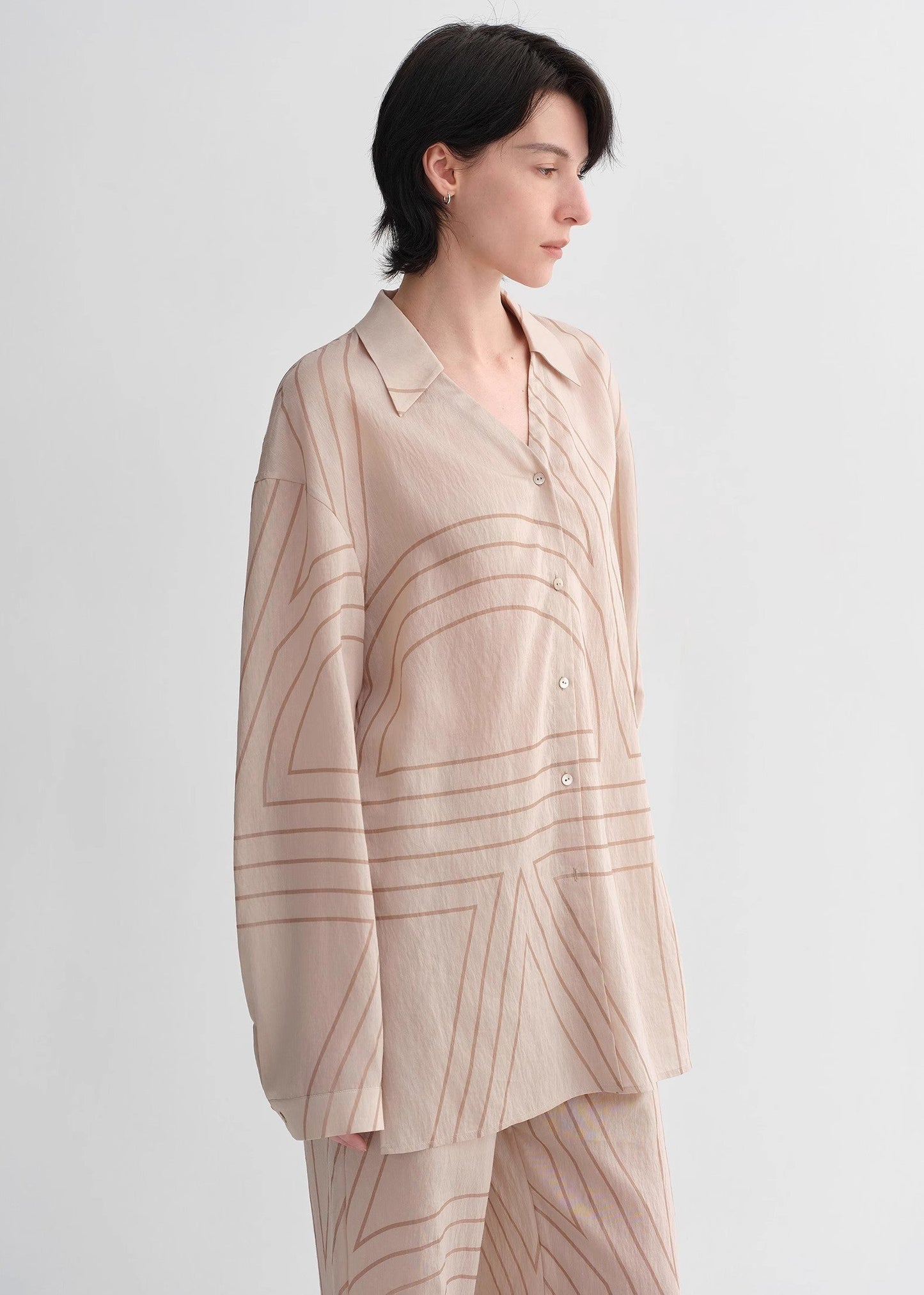 Linen Art Stripe Shirt