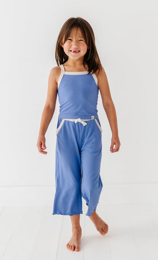 PERIWINKLE | Tank + Wide Leg Pant RIB SET