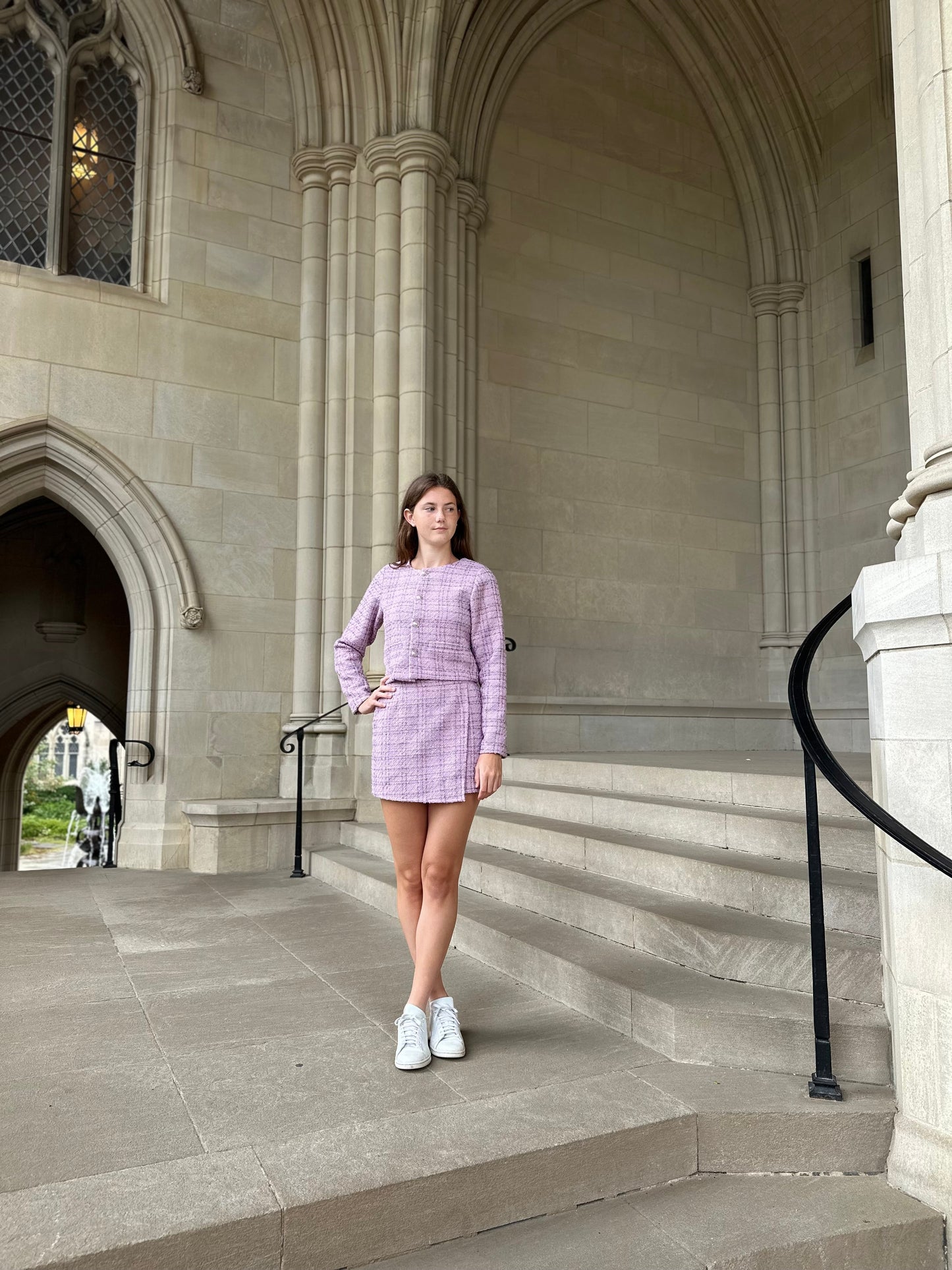 AA Lavender Tweed Ruffle Skort