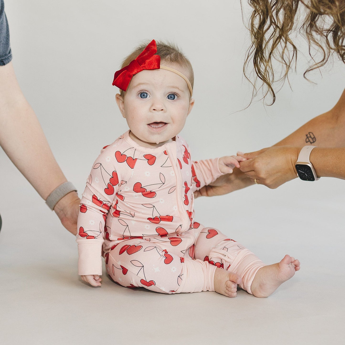 Bamboo Zip Romper | Cherry Heart