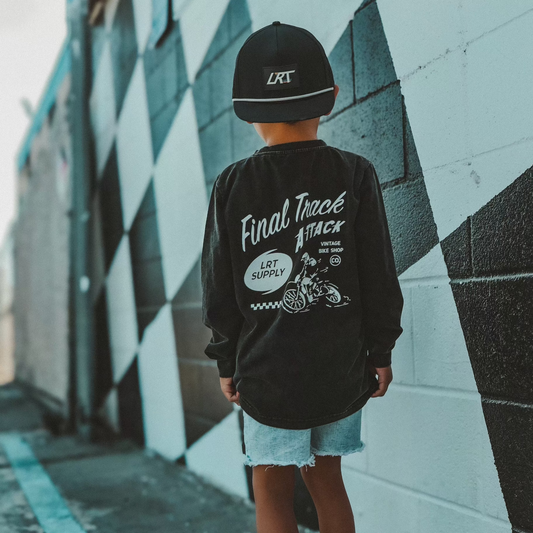 THE FINAL TRACK ATTACK LONG SLEEVE TEE - SOLID BLACK
