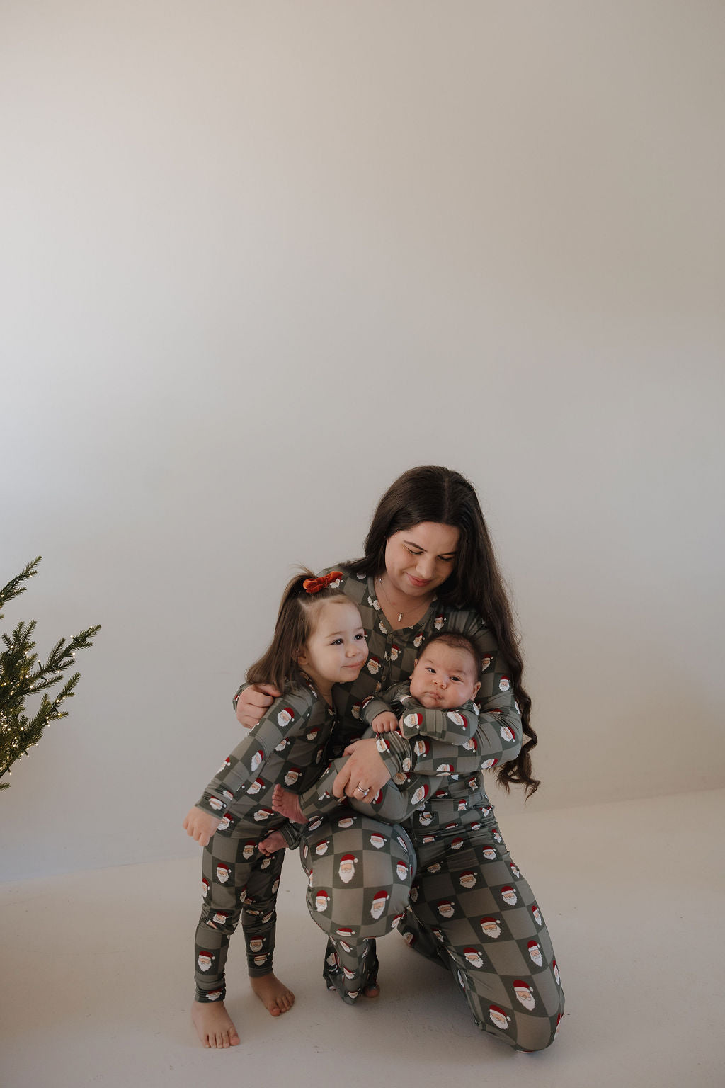 Bamboo Two Piece Pajamas | Santa Checkerboard