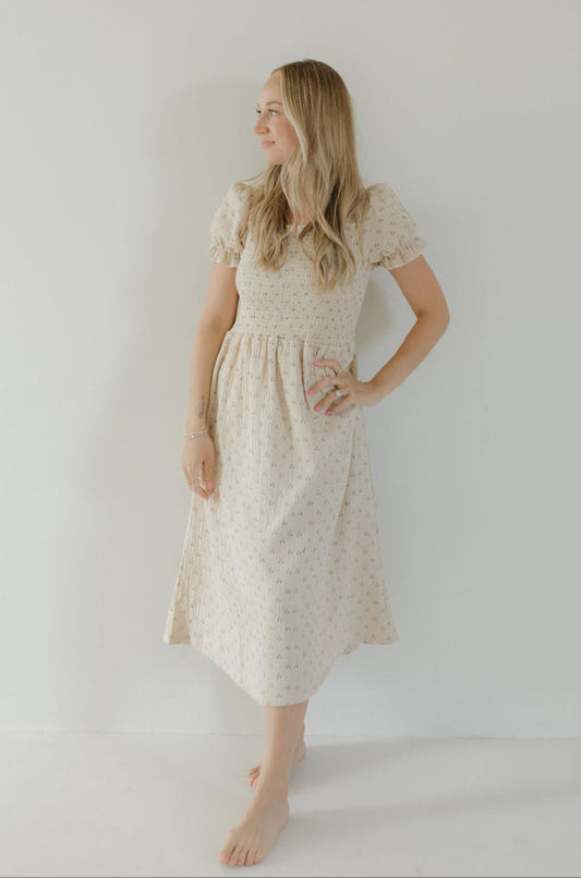 Women's Short Sleeve Muslin Dress | Flora