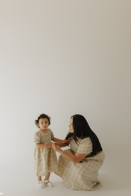 Toddler Muslin Dress | Linen Grid