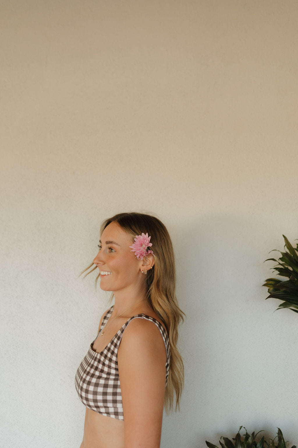 Women's Two Piece Swimsuit | Chocolate Gingham