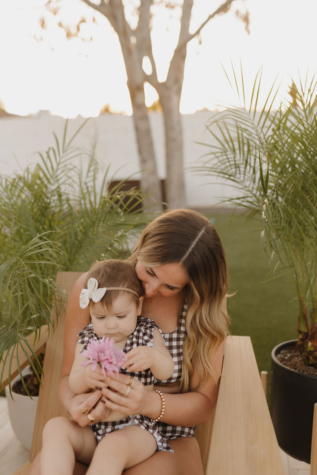 Women's Two Piece Swimsuit | Chocolate Gingham