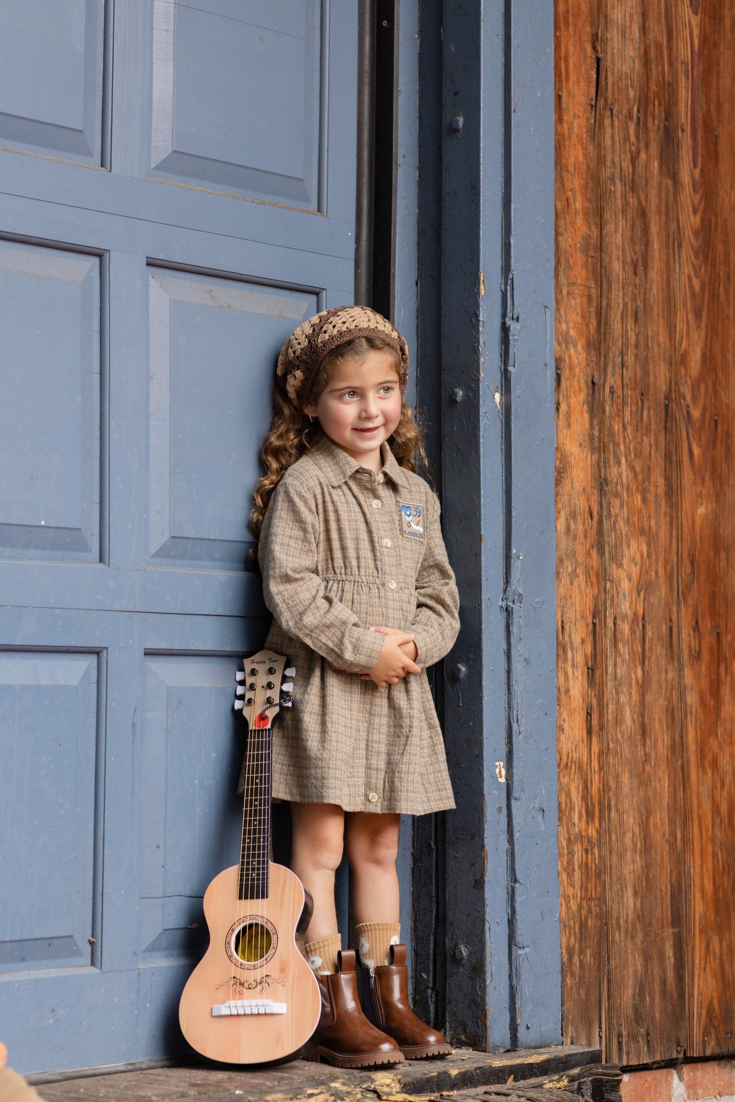 Adventurer Taupe Plaid Dress