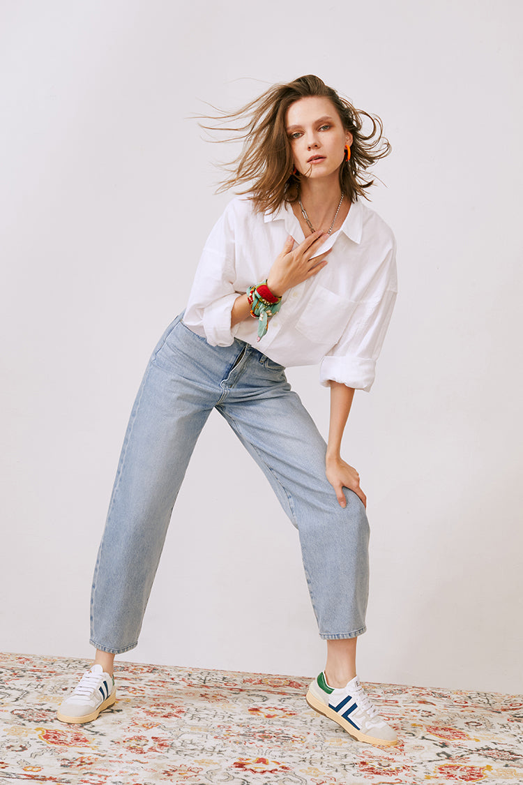 Queens Of Noise High Rise Barrel Jeans [FINAL SALE]